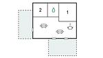 floor-plan - Ferienhaus für 6 Personen (69 m²) in Knebel - Top-Hundeurlaub