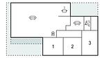 floor-plan - Ferienhaus für 6 Personen (78 m²) - Top-Hundeurlaub