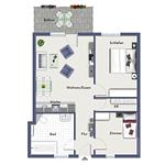 Grundriss - Wohnung 1-34 - Top-Hundeurlaub