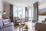 Wohnzimmer - Exklusivsuite 3.09 mit Strandkorb am Strand - Top-Hundeurlaub