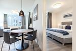 Wohnzimmer - Deluxe-Apartment 2.07 mit Strandkorb am Strand - Top-Hundeurlaub