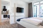 Schlafzimmer - Deluxe-Apartment 2.07 mit Strandkorb am Strand - Top-Hundeurlaub