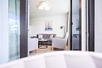 Wohnzimmer - Deluxe-Apartment 2.07 mit Strandkorb am Strand - Top-Hundeurlaub