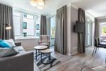 Wohnzimmer - Deluxe-Suite 2.01 mit West-Loggia und hundefreundlich - Top-Hundeurlaub
