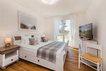 Schlafzimmer - Ferienwohnung Sonnenblick am Haff - Top-Hundeurlaub