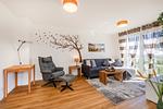 Wohnzimmer - Ferienwohnung Sonnenblick am Haff - Top-Hundeurlaub