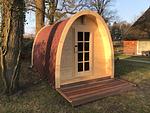 Sauna - Hello Holidays: Windbrecher | Terrasse | Sauna | Park - Top-Hundeurlaub