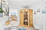 Badezimmer - Ferienwohnung Henrys Beachbude Olpenitz - Top-Hundeurlaub