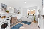 Badezimmer - Ferienwohnung Henrys Beachbude Olpenitz - Top-Hundeurlaub