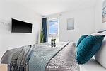 Schlafzimmer - Ferienwohnung Henrys Beachbude Olpenitz - Top-Hundeurlaub