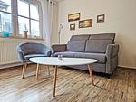Wohnzimmer - Ferienwohnung Treibholz - direkt am Nationalpark Jasmund - Top-Hundeurlaub