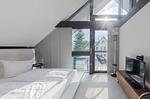 Ferienhaus HUF-Haus in Waren (Waren Müritz) Blick in das Schlafzimmer im Obergeschoss - HUF-Haus - Top-Hundeurlaub