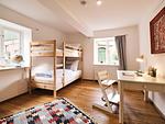 (Kinder)-Schlafzimmer mit Etagenbett und Schreibtisch - Ferienhaus Reethus Koppelkiek - Top-Hundeurlaub