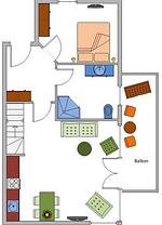 Grundriss - Appartement Sonnenkoje - Top-Hundeurlaub