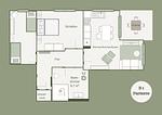 Grundriss - Apartment B 1 "Pine Hill Resort" Familienfreundlich mit eigenem Fahrradabteil - Top-Hundeurlaub