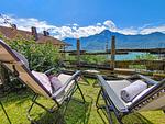 Garten mit Sonnenliegen auf den Comer See und die Berge gerichtet zum Erholen - Lorenzo Panorama - Top-Hundeurlaub