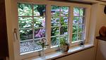 Gartenblick von der Küche - Friesenhaus Martensen - Top-Hundeurlaub