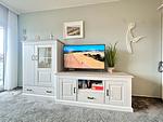 Wohnzimmer mit Fernseher - Haus Nordland App. 29 (Stelter) - Top-Hundeurlaub