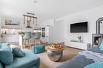 Wohnzimmer - Ferienwohnung HafenloungeOlpenitz - Top-Hundeurlaub