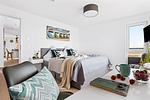 Schlafzimmer - Ferienwohnung HafenloungeOlpenitz - Top-Hundeurlaub