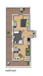 Grundriss 2D Plan - Soldanella 4 by Alpenidyll Apartments - Top-Hundeurlaub