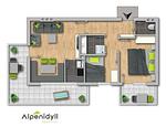 Grundriss, 2D Plan - Huberhof 6 by Alpenidyll Apartments - Top-Hundeurlaub