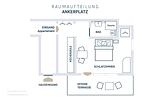 Grundriss und Raumaufteilung "Ankerplatz" Ferienwohnung - Charmantes Appartement am Hafen mit gratis Bettwäsche-Paket und Terrasse - Top-Hundeurlaub