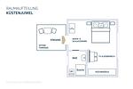 Ansicht Zimmeraufteilung - Romantische Ferienwohnung am Hafen mit gratis Bettwäsche-Paket und Terrasse - Top-Hundeurlaub