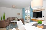 Wohnzimmer - FeWo10-2: strandnah,Terrasse,Sauna,Pool - Top-Hundeurlaub