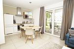 Küche / Küchenzeile - FeWo30-1: strandnah,Terrasse,Sauna,Pool - Top-Hundeurlaub