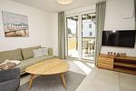 Wohnzimmer - FeWo12-2: strandnah,Terrasse,Sauna,Pool - Top-Hundeurlaub