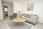 Wohnzimmer - FeWo12-2: strandnah,Terrasse,Sauna,Pool - Top-Hundeurlaub