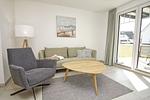 Wohnzimmer - FeWo12-2: strandnah,Terrasse,Sauna,Pool - Top-Hundeurlaub