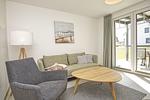 Wohnzimmer - FeWo12-2: strandnah,Terrasse,Sauna,Pool - Top-Hundeurlaub