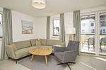 Wohnzimmer - FeWo12-3: strandnah,Terrasse,Sauna,Pool - Top-Hundeurlaub