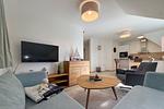 Wohnzimmer - FeWo15-5: strandnah,Balkon,Sauna,Pool - Top-Hundeurlaub