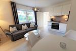Wohnzimmer - FeWo 08 MEERferien: Terrasse - Top-Hundeurlaub