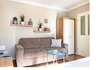 Wohnzimmer mit Schlafsofa - Wohnung 02 - Top-Hundeurlaub