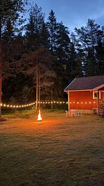 Stuga Rödhak am Abend mitten in der Natur von Småland - Stuga Rödhake - Top-Hundeurlaub