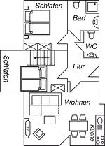 Grundriss - Objekt-Nr. 83 - Priwall - Fliegerweg - Top-Hundeurlaub