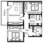 Grundriss - FeWo1 - Top-Hundeurlaub