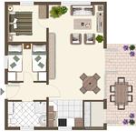Grundriss - Ferienhaus  Kiebitzmoor 7 - Top-Hundeurlaub