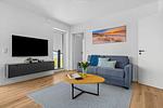 Wohnzimmer - Ferienwohnung TheViewA13 Küstenkoje Dagebüll - Top-Hundeurlaub