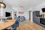 Wohnzimmer - Ferienwohnung TheViewA13 Küstenkoje Dagebüll - Top-Hundeurlaub