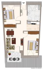 Grundriss - Ferienwohnung  Lilli Marleen 9-1-3 EG - Top-Hundeurlaub