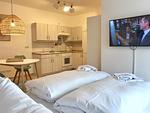 Wohnzimmer mit offener Küche - Komfortappartement Kopenhagen - Top-Hundeurlaub