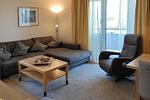 Wohnbereich mit Schlafsofa - Hus Inselkieker 323 - Top-Hundeurlaub