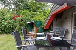 Terrasse - Ferienhaus "Der kleine Leuchtturm" Rotersand 06 - Top-Hundeurlaub