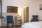 Schlafzimmer - Cuxlandhotel  Doppelzimmer 116 - Top-Hundeurlaub