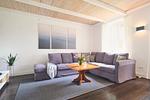 Gemütliches Ecksofa im Wohnzimmer - Ferienwohnung Villa Wagersrott - Top-Hundeurlaub